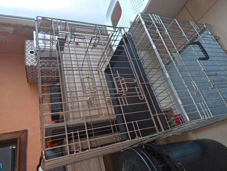 Kleine grijze bench, Dieren en Toebehoren, Hondenbenches, Gebruikt, Ophalen