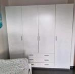 Kleerkast Sprint  4-deurs - wit - 200x196x50 cm, Huis en Inrichting, Ophalen, Gebruikt
