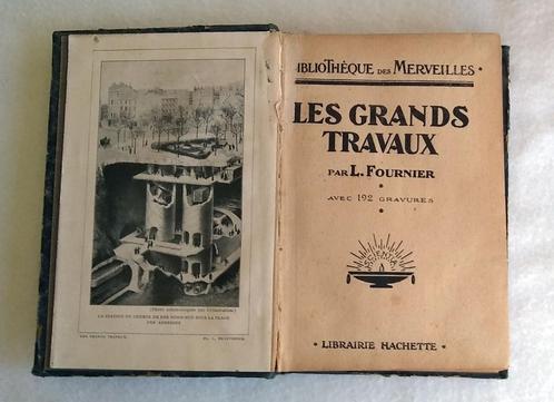 1924 Les grands travaux par L. Fournier, Boeken, Techniek, Gelezen, Bouwkunde, Ophalen of Verzenden