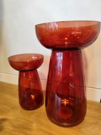 Duo de vases deco rouge. NEUF, Huis en Inrichting, Woonaccessoires | Vazen, Ophalen, Nieuw, Glas, Minder dan 50 cm