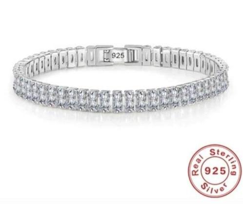 Bracelet argt 925 , chapelet pierres cristal autrichien, Bijoux, Sacs & Beauté, Bracelets, Neuf, Argent, Avec bracelets à breloques ou perles