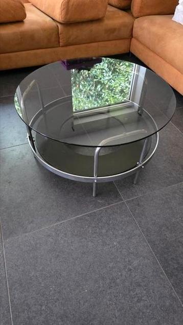 Design salontafel -  rond glas beschikbaar voor biedingen