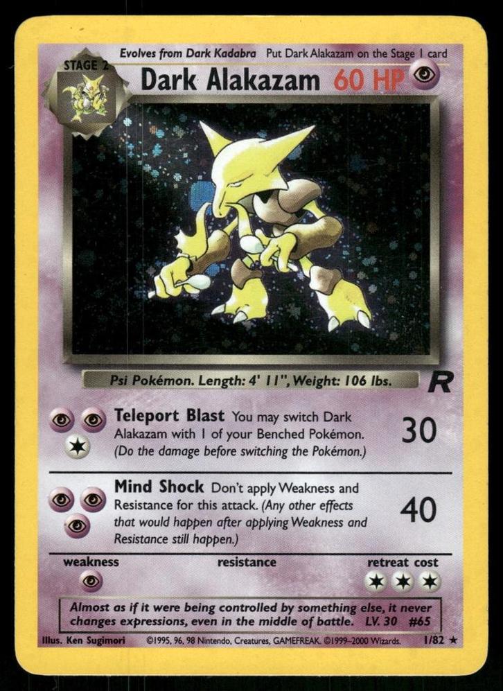 Dark Alakazam 1/82 - Team Rocket (EX), Hobby en Vrije tijd, Verzamelkaartspellen | Pokémon, Gebruikt, Verzenden