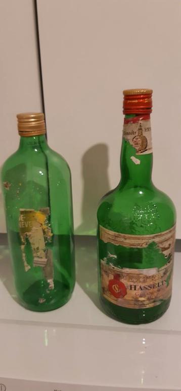 1 lege fles Hasseltse jenever Extra + 1 lege fles jenever, Ophalen of Verzenden, Gebruikt
