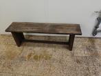 Stevige houten bank – rustiek / industrieel – tweedehands, Tuin en Terras, Tuinbanken, Ophalen, Hout