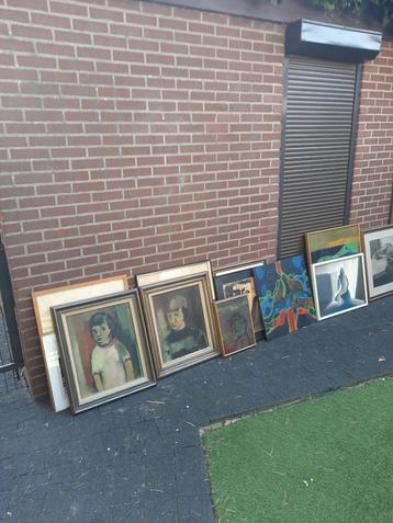 Lot schilderijen van Belgische kunstenaars jaren 60-70 beschikbaar voor biedingen