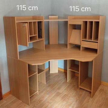Bureau en angle couleur hêtre beschikbaar voor biedingen
