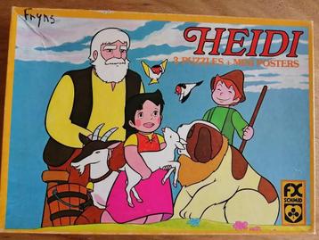Vintage 3 Puzzles 120 pièces Heidi + 3 mini posters de 1980 beschikbaar voor biedingen
