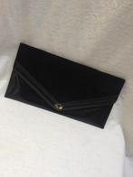 Pochette vintage Ted Lapidus bi-matière 100% cuir, Comme neuf, Noir, Sac de soirée, Enlèvement ou Envoi