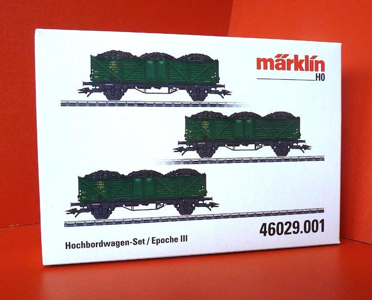 Set van 3 kolenwagens - NMBS - MÄRKLIN H0 - 1:87, Hobby en Vrije tijd, Modeltreinen | H0, Nieuw, Treinset, Wisselstroom, Märklin