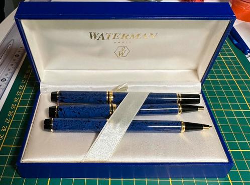 Waterman complete set - Rhapsody Lapis Blue Ripple/Marble, Verzamelen, Pennenverzamelingen, Ophalen of Verzenden