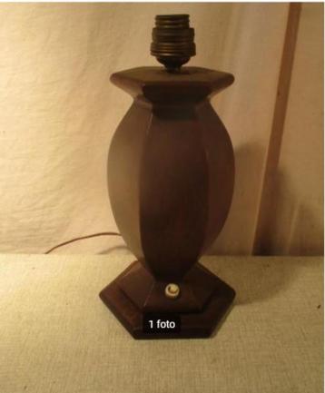 Mooi Antieke Houten Tafellamp - 27cm beschikbaar voor biedingen