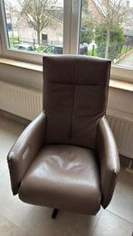Verstelbare relaxzetel, bruin leder, Huis en Inrichting, Ophalen, Minder dan 50 cm, Gebruikt, Minder dan 75 cm