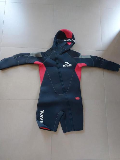 Wetsuit manta longsleeve met kap 6mm maat XL, Watersport en Boten, Duiken, Zo goed als nieuw, Duikpak, Ophalen of Verzenden