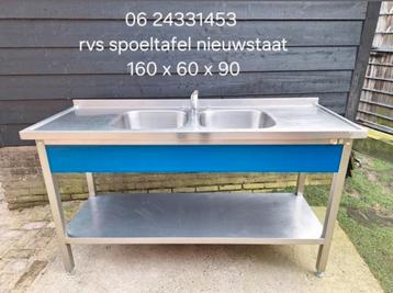 AANBIEDING # RVS spoeltafel met nieuwe kraan # AANBIEDING # beschikbaar voor biedingen