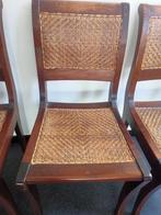 Vintage Rosewood 3 stevige stoelen met rieten afwerking, Antiek en Kunst, Ophalen