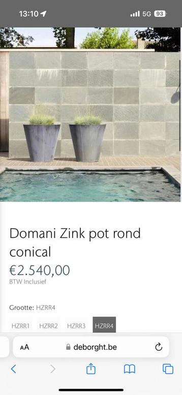 Design Pot de Plantes en Zinc DOMANI HZRR4