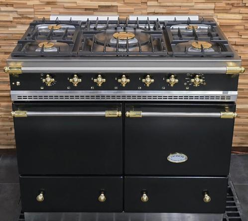 🔥Luxe Fornuis Lacanche 100 cm zwart messing 2 ovens, Elektronische apparatuur, Fornuizen, Zo goed als nieuw, Vrijstaand, Gas