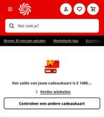 Gift card Media markt, Tickets en Kaartjes, Cadeaubon, Warenhuis- of Winkelbon