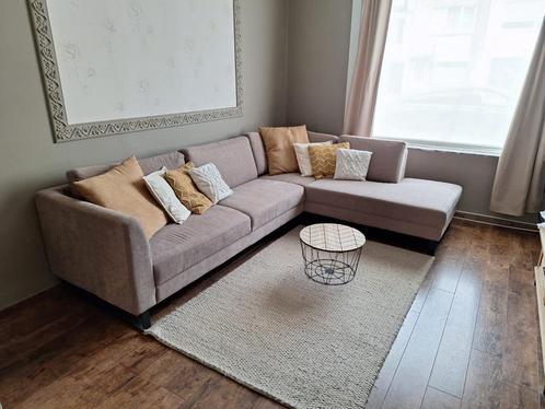 Hoekzetel beige, Huis en Inrichting, Zetels | Complete zithoeken, Gebruikt, Stof, Ophalen