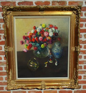Engels Leo ( 1882 - 1952 ) Groot bloemenstilleven  beschikbaar voor biedingen