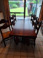 eiken tafel met 6 stoelen, 200 cm of meer, 50 tot 100 cm, Rechthoekig, Eikenhout
