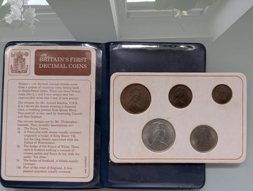 Set munten Britain's First Decimal Coins, Postzegels en Munten, Munten | Europa | Niet-Euromunten, Setje, Overige landen, Ophalen of Verzenden