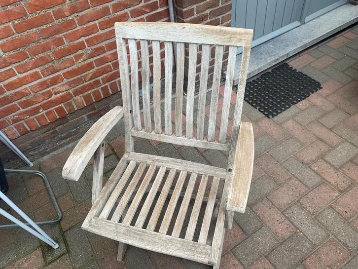 4 tuinstoelen teak, Tuin en Terras, Tuinstoelen, Gebruikt, Ophalen