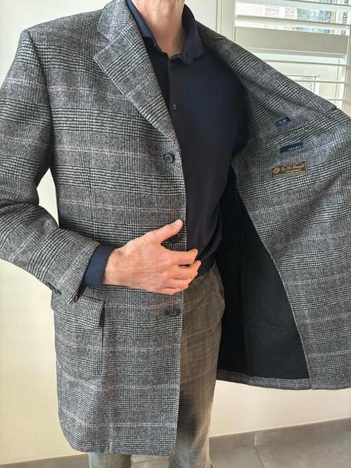 Wollen geruite heren jas van Loro Piana, Kleding | Heren, Jassen | Winter, Zo goed als nieuw, Maat 56/58 (XL), Grijs, Ophalen of Verzenden