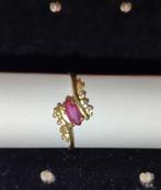 Bague or 9k avec pierres, Enlèvement ou Envoi, Or, Or