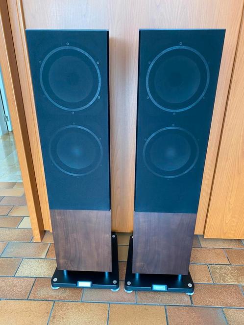 Tannoy XT8F in perfecte staat, afgewerkt in walnoot fineer, Audio, Tv en Foto, Luidsprekerboxen, Zo goed als nieuw, Front, Rear of Stereo speakers