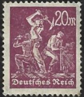 1 Postzegel Berg Arbeiders  Duitse Rijk 1923 beschikbaar voor biedingen