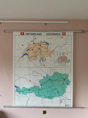 Schoolkaart Zwitserland Oostenrijk beschikbaar voor biedingen