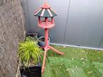 2 staande vogelkasten + 2 kleine + vuilbak met vogelzaad, Tuin en Terras, Ophalen, Gebruikt