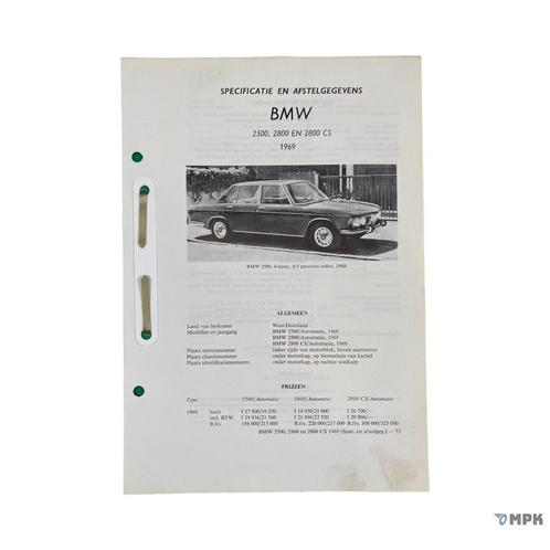 Kluwer | BMW 2500 / 2800 / 2800 CS | 1969 | NL, Auto diversen, Handleidingen en Instructieboekjes, Ophalen of Verzenden