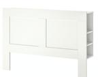Bed hoofdeinde wit met opbergvakken, Ophalen, Wit, 140 cm, Zo goed als nieuw