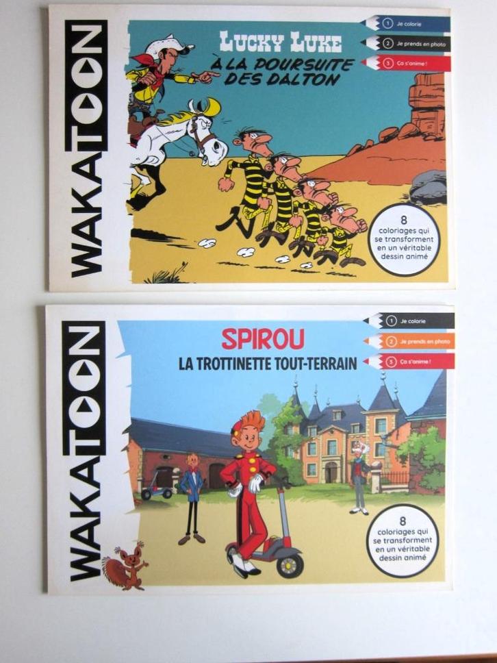Spirou et L. Luke 2 albums à colorier Wakatoon (animés), Boeken, Stripverhalen, Zo goed als nieuw, Meerdere stripboeken, Ophalen of Verzenden