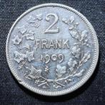 2 francs 1909 VL (Th. point) - Léopold II, Timbres & Monnaies, Monnaies | Belgique, Monnaie en vrac, Argent, Argent, Envoi