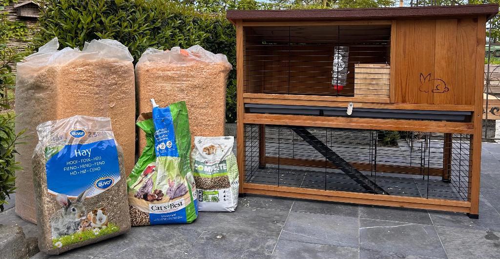 Konijnenhok - knaagdierhok van Ferplast (Ranch Brown), Ophalen, 110 cm of meer, Zo goed als nieuw, 90 cm of meer