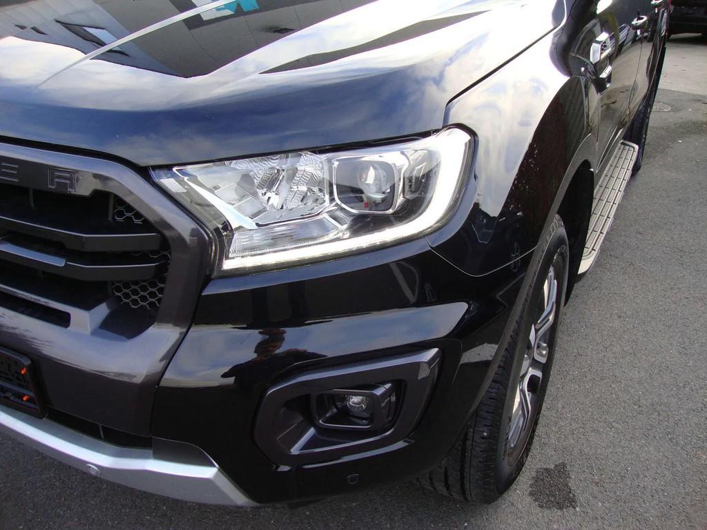 Ford Ranger 212pk, camera, gps, btw in, 2021, leder, xenon, 4 deurs, Gebruikt, 4 cilinders, Zwart