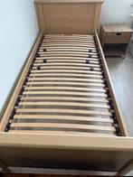 2 lits simples en bois avec sommiers à lattes, 90 cm, Beige, Une personne, Enlèvement