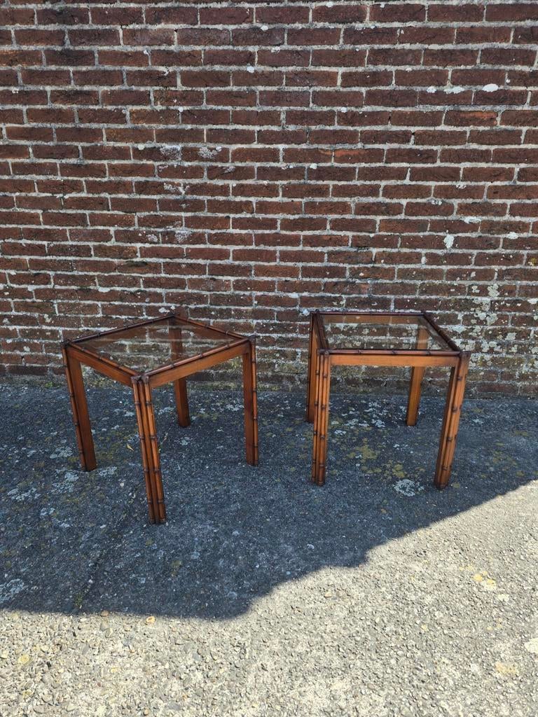 2  vintage design bijzet tafeltjes, Antiek en Kunst, Ophalen