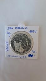 San marino 10.000 lire 1996 AG PROOF, Ophalen of Verzenden