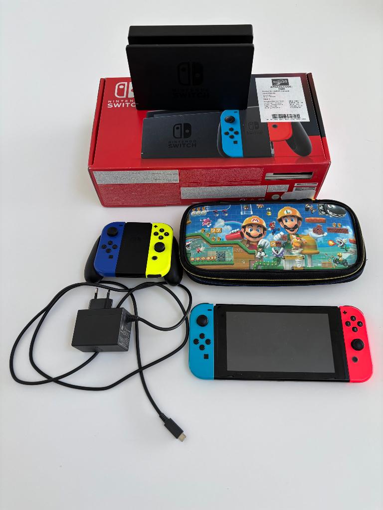 Nintendo Switch + extra controller + 128GB SD card, Gebruikt, Met 2 controllers, Met harde schijf, Ophalen