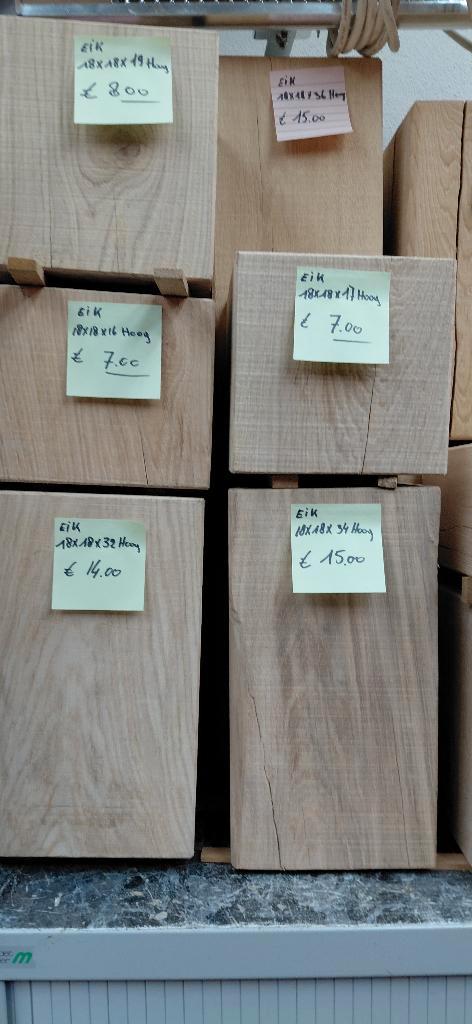 Eiken sokkels /zuilen, Maison & Meubles, Accessoires pour la Maison | Colonnes & Piliers, Neuf, Enlèvement