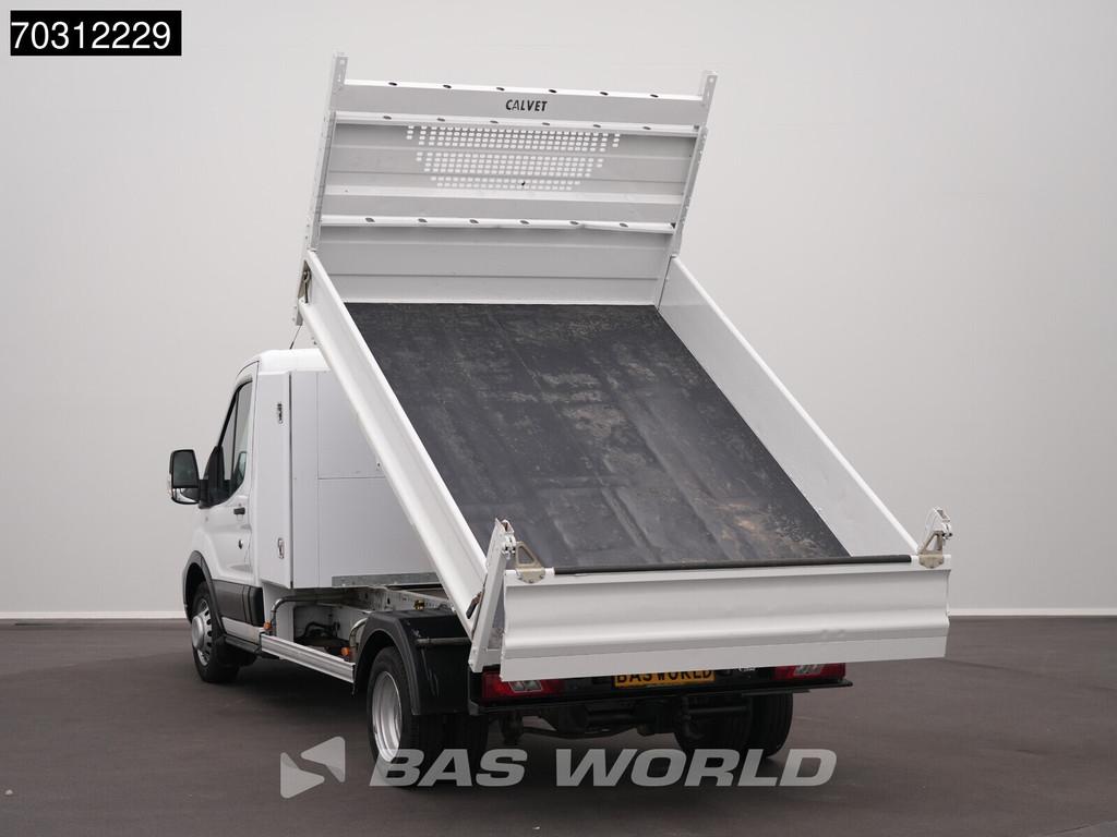 Ford Transit 170pk Kipper met Kist 3,5t Trekhaak Dubbellucht, Euro 6, 4 cilinders, Wit, Bedrijf