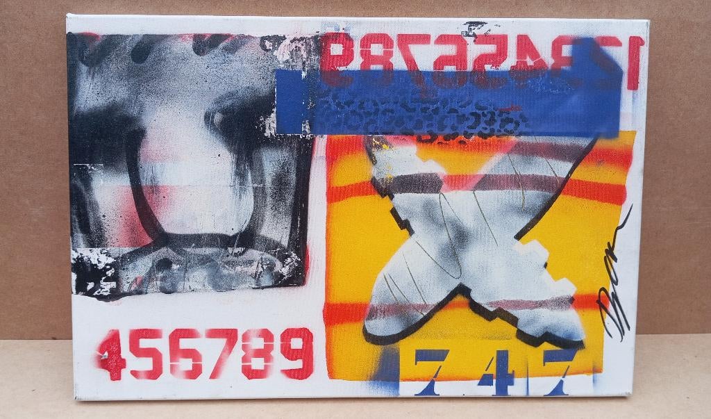 peinture pop art (Herman Brood) JUMBO 747, Antiquités & Art, Enlèvement ou Envoi