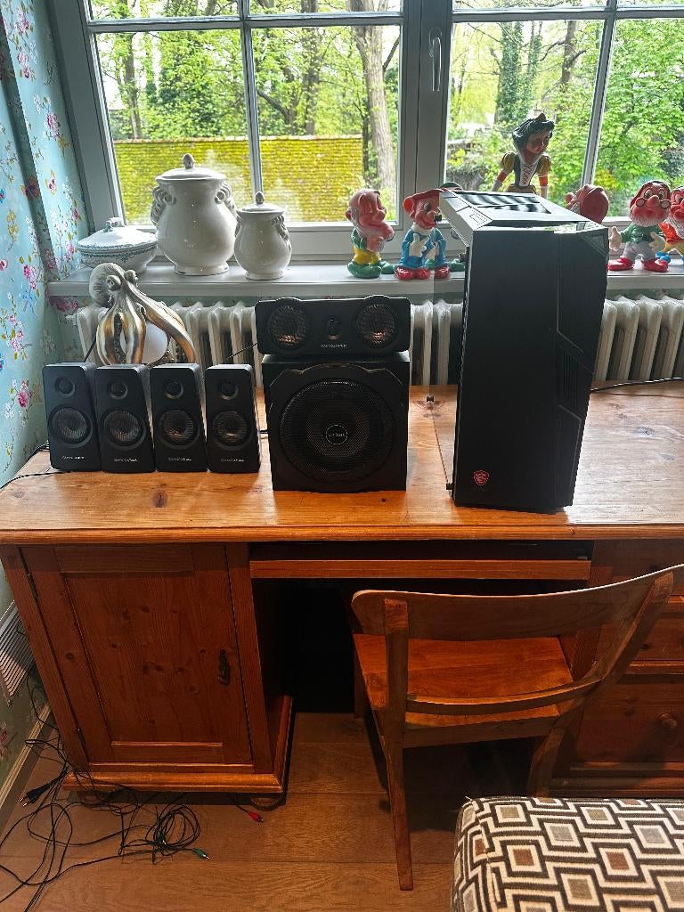 msi gaming pc en gamingxtrust 5.1suround sound, Computers en Software, Desktop Pc's, Ophalen, Msi, Zo goed als nieuw, AMD Ryzen 7