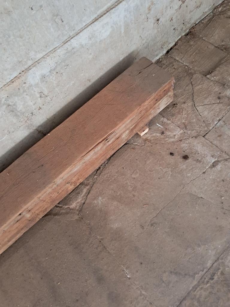 2 houten balken 318x15x6.5, Doe-het-zelf en Bouw, Ophalen, Gebruikt, Balk, 50 mm of meer