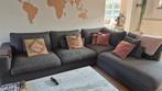 Hoekzetel,donkergrijs gespikkeld met kussens te koop., Huis en Inrichting, Ophalen